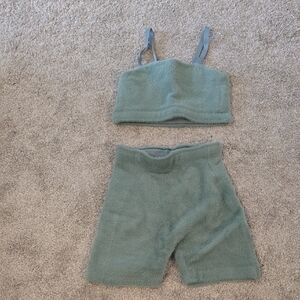 Gymshark Whitney Simmons Soft Green Fleece Set